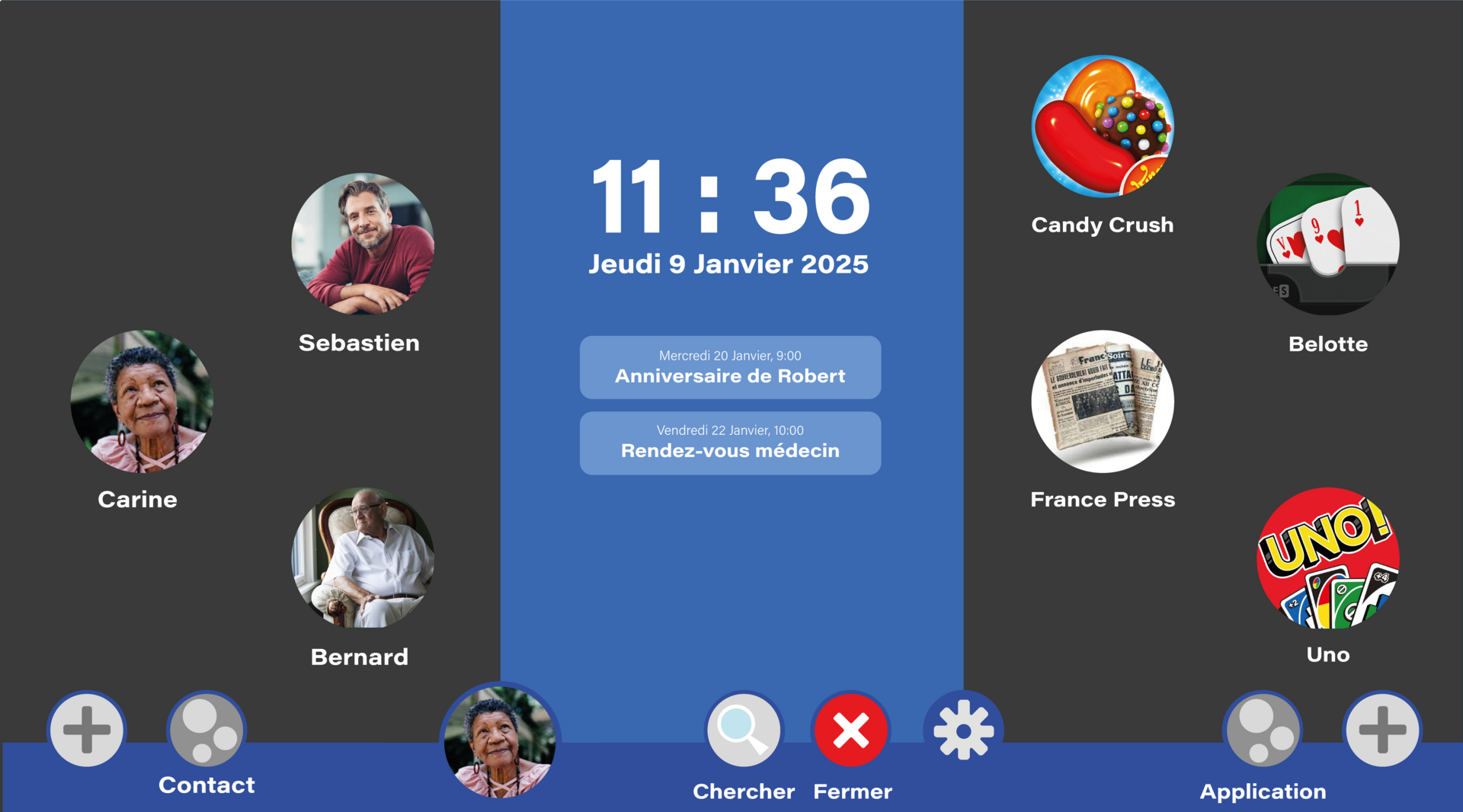 Capture d'écran de l'interface individuelle
