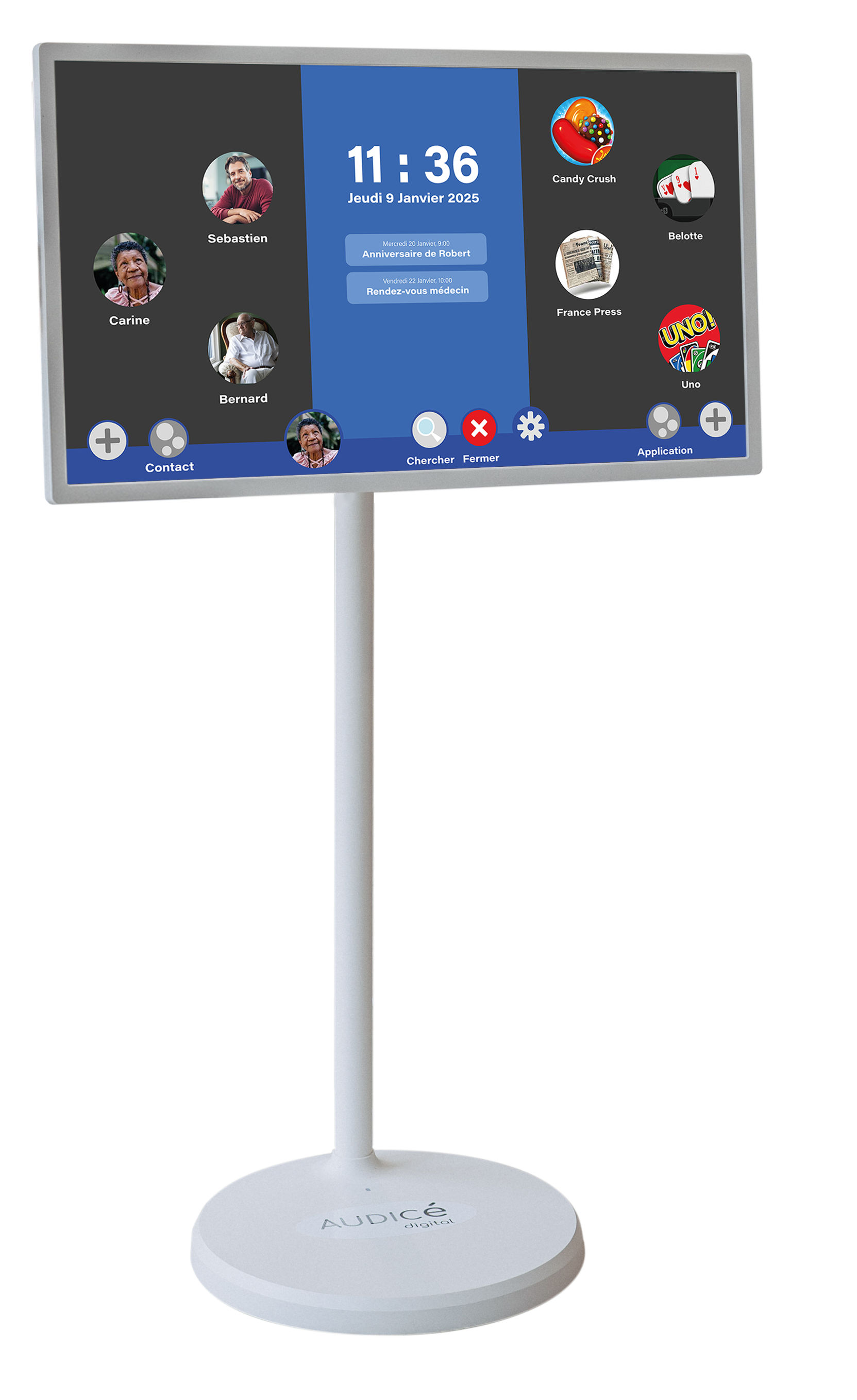 Tablette Audice Digital sur pied